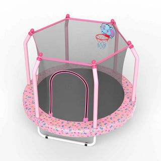 55-inch Trampoline for Kids Indoor & Outdoor Small Toddler Trampoline with Basketball Hoop Dweva