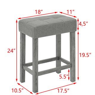 59 Inch Bar Table, Dining Table, Sofa Table with Power Outlet, 3 Upholstered Stools, 4 Piece Bar Table and Chair Set for Living Room, Dining Room, Kitchen Dweva