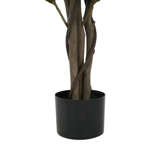 51" Artificial Fiddle Leaf Fig Tree with Black Plastic Pot Dweva