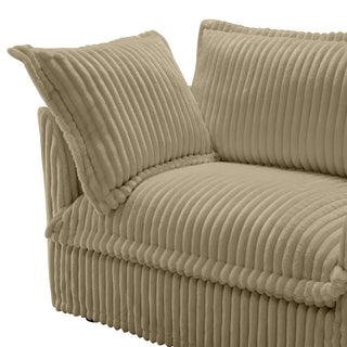 Slipcovered Fluffy Sofa - 4 Seat with 2 Ottoman Dweva
