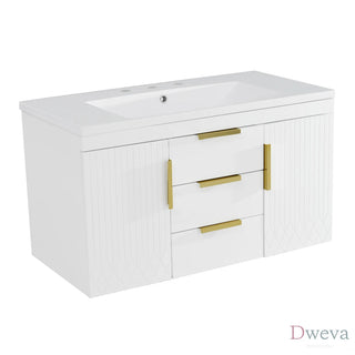 36'' Wall Mounted Bathroom Vanity, Floating Bathroom Storage Cabinet with 2 Drawers, Solid Wood Bathroom Cabinet (Same as N710S236003K) Dweva