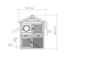 Rabbit Hutch Outdoor, Bunny Cage with Waterproof Roof, Removable Pull Out Tray, 2-tier Wooden Rabbit House for Small Animals, Rabbit Enclosure Suits for Guinea Pigs, Hamster,.Viewing Window Design Dweva