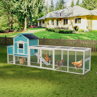 Wooden Chicken Coop with Nesting Box and Free-Range Door, All-Weather Asphalt Roof, Sliding Tray for Easy Cleaning, Large Outdoor Poultry Cage for Chickens, Ducks, and Small Animals Dweva