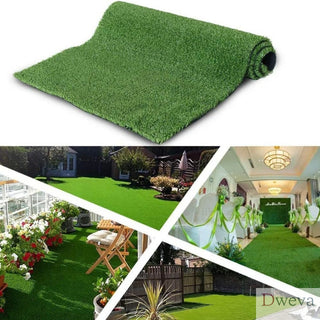 3ft x 32ft Premium Artificial Turf Mat with Drainage Holes. Thick Fake Grass with Rubber Backing, Ideal for Indoor/Outdoor Pet Areas, Garden, Lawn, Patio & Balcony Decor(Grass height 0.6 inches/1.5cm) Dweva