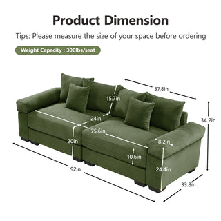 Velora Cloud Modular Sofa - Green