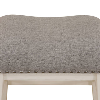 White Oak and Grey Linen Living Room Chair