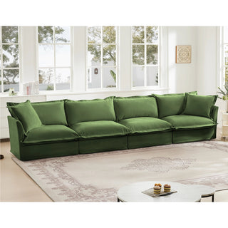 Slipcovered Fluffy Sofa - 4 Seat Dweva