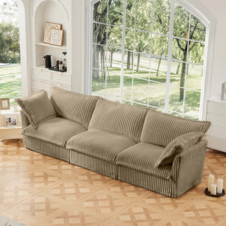 Slipcovered Fluffy Sofa - 3 Seat Dweva