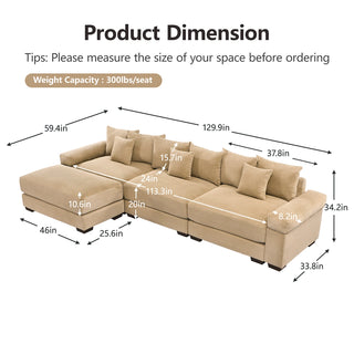 Velora Cloud Modular Sofa - Camel