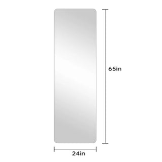 65"x 24" inch Full Body round corner mirror for Living Room Bedroom Cloakroom Wall hanging with hanging hole High quality 5mm silver mirror Explosion-proof glass Dweva