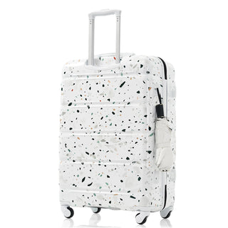 Luggage Set of 3, 20-inch with USB Port, Airline Certified Carry-on Luggage , ABS+PC Hard Shell Luggage with Spinner Wheels,starry sky white Dweva