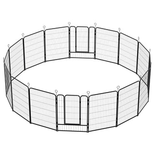 16 Panels Heavy Duty Metal Playpen with Self-Locking Gate, Extra Tall 40" Dog Fence Pet Exercise Pen for Outdoor and Indoor-Easy Setup Exercise Pen for Large Dogs Dweva