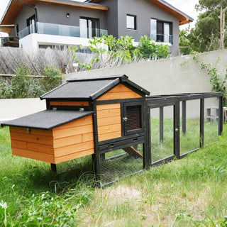 Wooden Chicken Coop, Large Outdoor Hen House with Nesting Box Poultry Cage, Rabbit Hutch Bunny Cage , Waterproof for Outdoor Backyard Dweva