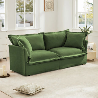 Slipcovered Fluffy Sofa - 2 Seat Dweva