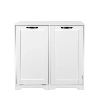 Laundry Cabinet with Doors and shelf, Tilt-Out Laundry Hamper, Freestanding Style, Adjustable Shelf, White Dweva
