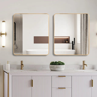 Gold 30 "x36" Rectangular Bathroom Wall Mirror Dweva