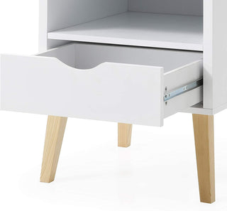 Mid-Century Modern Jeff Night Stand, End Table Bed Room Accent Side Table, White Dweva