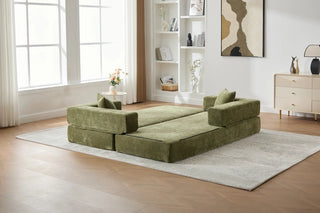 UNITED WE WIN Folding Sofa Bed with Pillows - Convertible Chair Floor Couch & Sleeping Mattress - Foldable Memory Foam Sleeper for Living Room/Dorm/Guest Room/Home Office/Apartment/Upstairs Loft Dweva