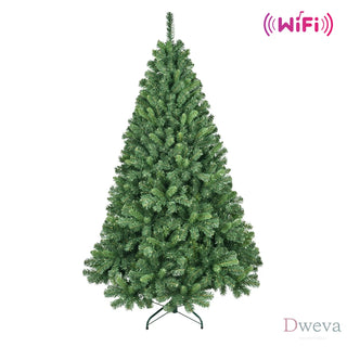 7FT PVC Christmas Tree with 380 WiFi Music Sync LED Lights – App Control, 1339 Tips, Hinged Branches, Dual-Color Effects, Metal Stand Dweva