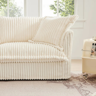Slipcovered Fluffy Sofa - 3 Seat Dweva