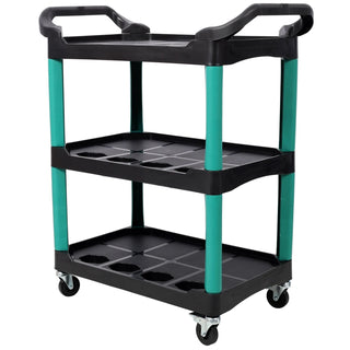 3 Tier Rolling Auto Detail Cart With Wheels,Car Wash Organizer for Detailers Garage, Workshop, Repair Shop, Storage Tool, Green&Black Dweva