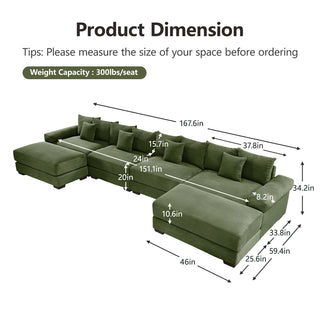 Velora Cloud Modular Sofa - Green