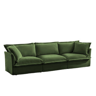 Slipcovered Fluffy Sofa - 3 Seat Dweva