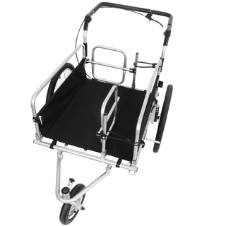 3-in-1 Heavy-Duty Bike Cargo Trailer – E-Bike Compatible Steel Frame, 110lb Capacity, Convertible Stroller & Pull Cart w/Suspension, 20" Wheels & Accessories Dweva