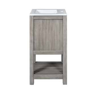 16" Bathroom Vanity Sink Combo for Small Space, Bathroom Sink Cabinet with Rectangular Ceramic Basin, Bathroom Vanities Cabinet with 1 Door and 1 Open Shelf Dweva