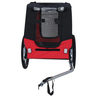 Large Folding Bike Trailer for Dogs – 66LB Capacity All-Terrain Pet Carrier, Durable Steel Frame for Cycling, Jogging, Camping & Outdoor Adventures, Black- Red Dweva
