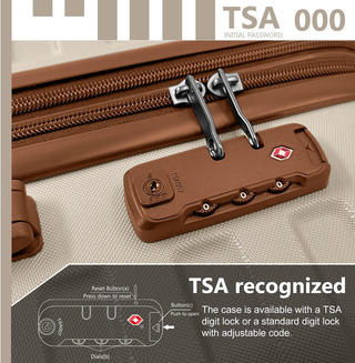 Luggage Sets 6 Piece with Duffel Bags, Hardside Expandable Suitcases with Spinner Wheels TSA Lock, Cream Dweva