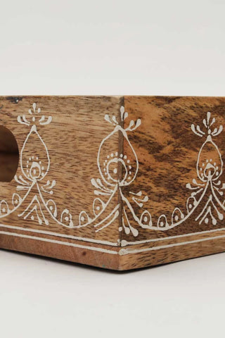 3 Piece Rectangle Wooden Trays (Nested) / Natural Finish - Mango Wood / Set Dweva