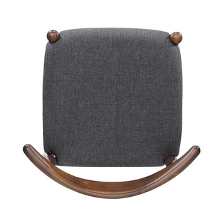 Set of 2 Rubberwood Dining Chairs with Ergonomic Backrest & Comfort Cushions, Walnut+Charcoal (same sku: 59296.00F) Dweva