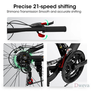 A26207 26 Inch Steel Frame Shock Fork Plus Shock Absorber 21-speed Unisex Mountain Bike Dweva