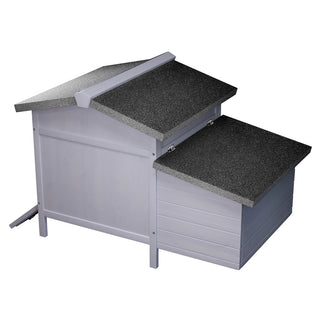Outdoor Free-Range Wooden Chicken Coop with Asphalt Roof, Leak-Proof Pull-Out Tray, Secure Predator Defense, Nesting Box with Easy Access, Multiple Front & Side Doors Dweva