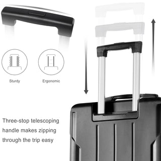 Luggage Sets 3 Piece, Expandable Hard shell ABS Suitcases with Double Spinner, Travel luggage Set with TSA Lock (20/24/28inch, Black) Dweva