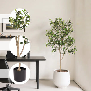 5FT Assembled Artificial Tree Olive Tree with Branches and Fruits Faux Greenery for Indoor Home and Office Decoration 1pc/set Dweva