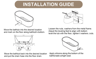 55" Acrylic Freestanding Bathtub, Stand Alone Soaking Tub, Glossy White Acrylic, Toe-tap Chrome Drain, cUPC Certified Dweva