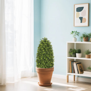 3FT Artificial Boxwood Cone Tree Faux Shrub for Outdoor Planter and Entryway Décor 2pcs/set Dweva
