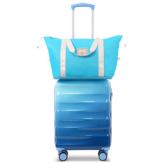 20" Carry-on Luggage with Cup Holder – Lightweight Glossy Hardshell Suitcases with Spinner Wheels, TSA Lock, Airline Approved, 2 Piece Set Dweva
