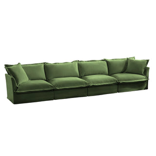 Slipcovered Fluffy Sofa - 4 Seat Dweva