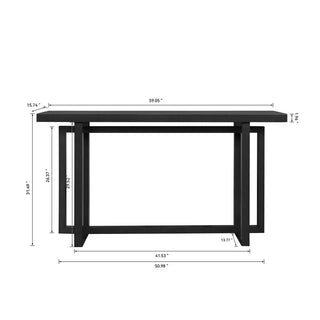 59" Narrow Console Table - MDF Entryway Sofa Table for Hallway, Living Room, Foyer with Space-Saving Design Dweva