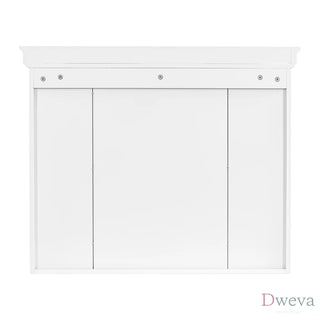 35'' x 28'' White Wall Mounted Bathroom Storage Cabinet with Mirror Door, Modern Bathroom Wall Cabinet with Mirror, Medicine Cabinet with 6 Open Shelves Dweva