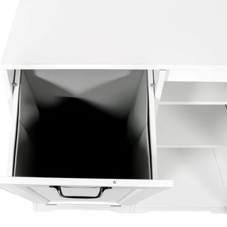 Laundry Cabinet with Doors and shelf, Tilt-Out Laundry Hamper, Freestanding Style, Adjustable Shelf, White Dweva