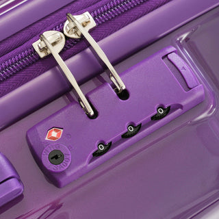 Luggage Set of 3, 20-inch with USB Port, Airline Certified Carry-on Luggage , ABS+PC Hard Shell Luggage with Spinner Wheels,purple and pink Dweva