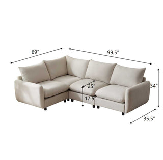 L Shaped Modular Free Combination Sectional Sofa Dweva