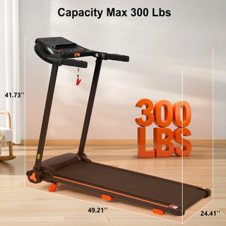 Treadmills for Home, 2.5HP Quiet Folding Treadmill with Heart Rate Sensor, 300lbs Weight Capacity, 7.5MPH, Incline Treadmill With USB Charge Station For Android & Bluetooth Speaker, 6 Shock-Absorbing
