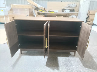 Sideboard Buffet Cabinet With Storage ,Carved 4 Door Sideboard,Multifunctional Accent Cabinet With Adjustable Layer Board For Living Room, Entryway, Hallway, Office, Kitchen and Dining Room Dweva