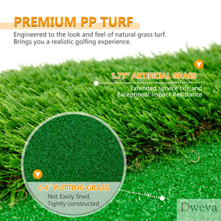 10x5 FT Golf Putting Green, Golf Training Mat with High-quality Turf, 3 Holes, 3 Flags and Cups for Indoor Outdoor Dweva