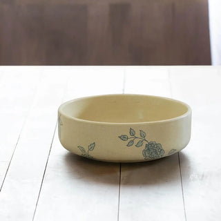 Off-White Ceramic Printed Serving Bowl – Elegant Pasta Bowl for Stylish Dining-1700ml Dweva